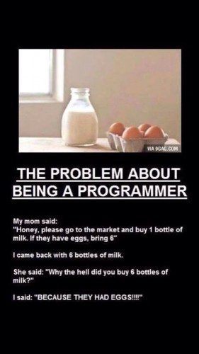 egg, milk, bottle, programmeur, programmer
