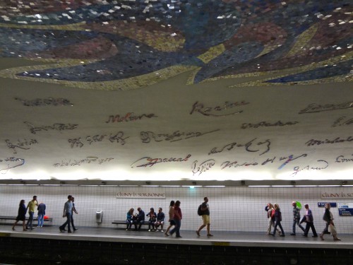 cluny sorbonne, signatures, plafond, métro