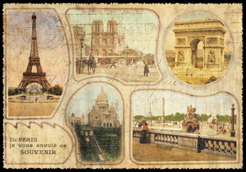 paris, carte postale, cartes postales, vintage